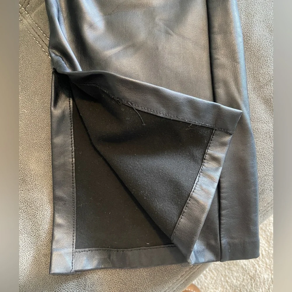 Bershka Black Flare Faux Leather Women's Pants High Rise Size XS